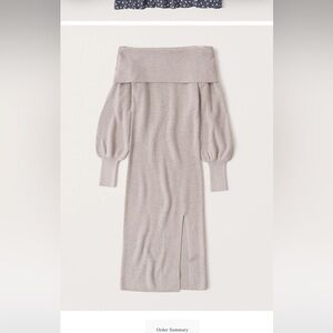 Abercrombie & Fitch Off-The-Shoulder Ribbed Midi Dress
